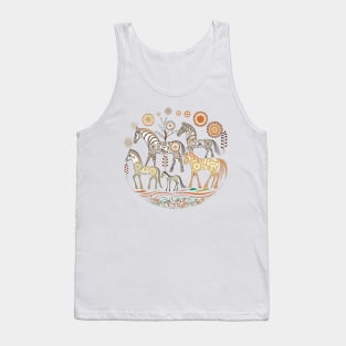 Ethnic Horses Art Print Tank Top